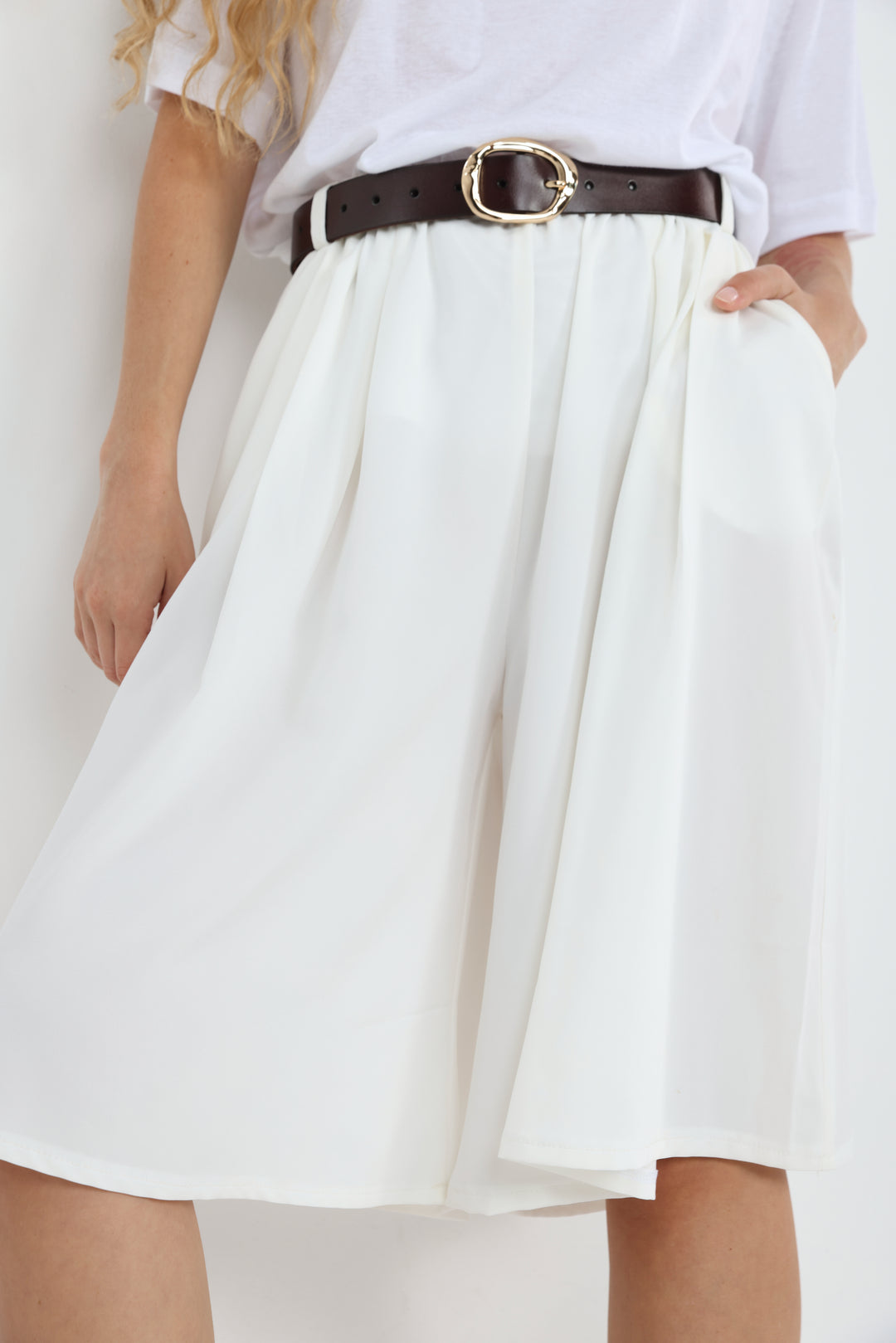 Fluid White Bermuda Bottoms
