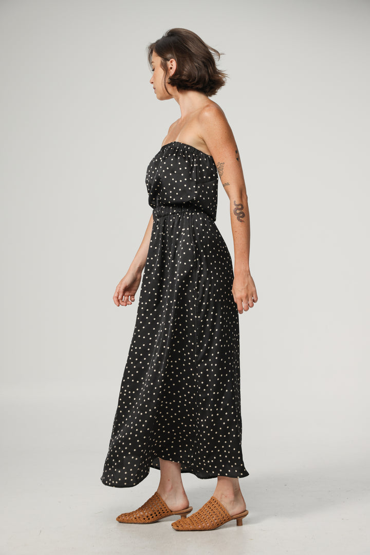 Her Dots Strapless Dress