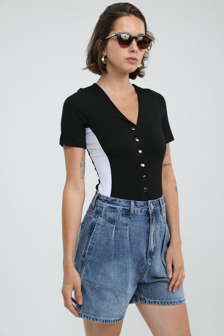 Rosewood Black Bodysuit
