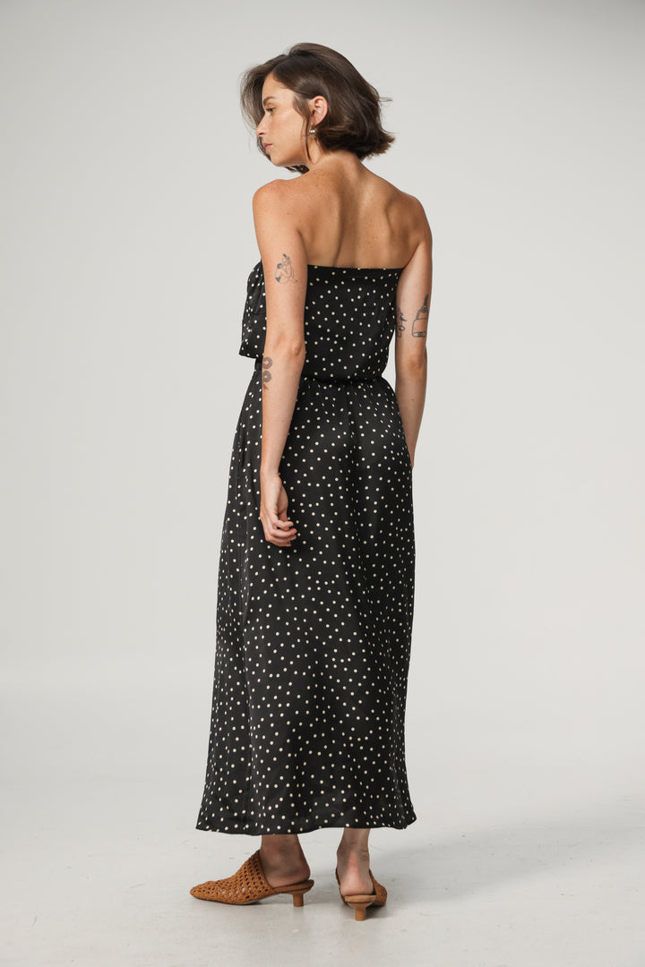 Her Dots Strapless Dress