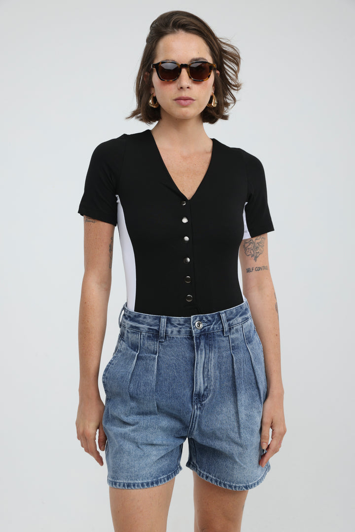 Rosewood Black Bodysuit
