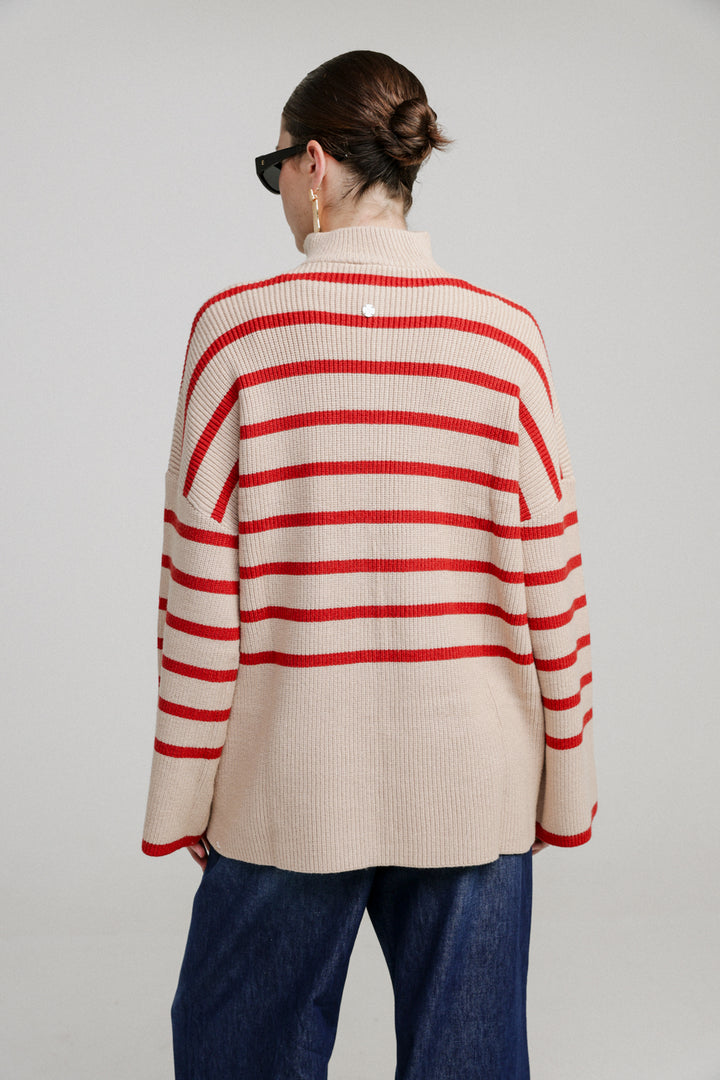 Now Cream Striped Sweater