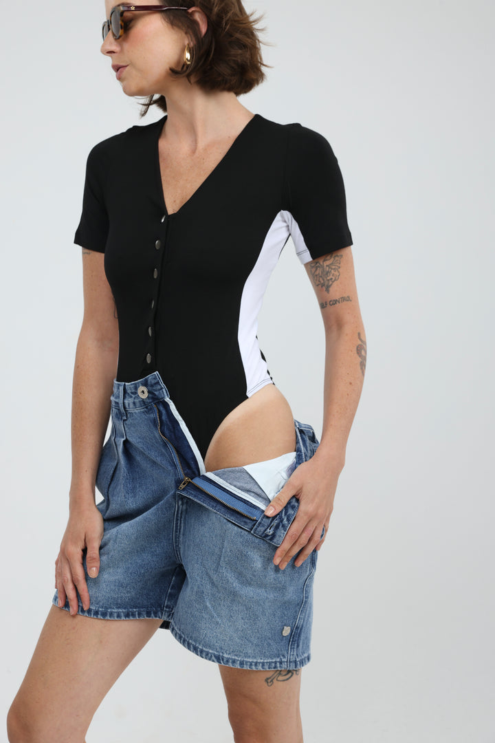 Rosewood Black Bodysuit