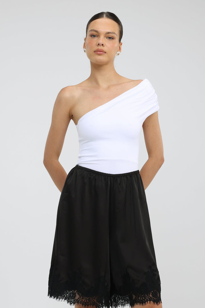 Everglow White One Shoulder Top