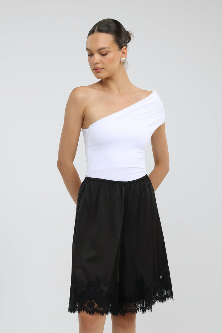 Everglow White One Shoulder Top