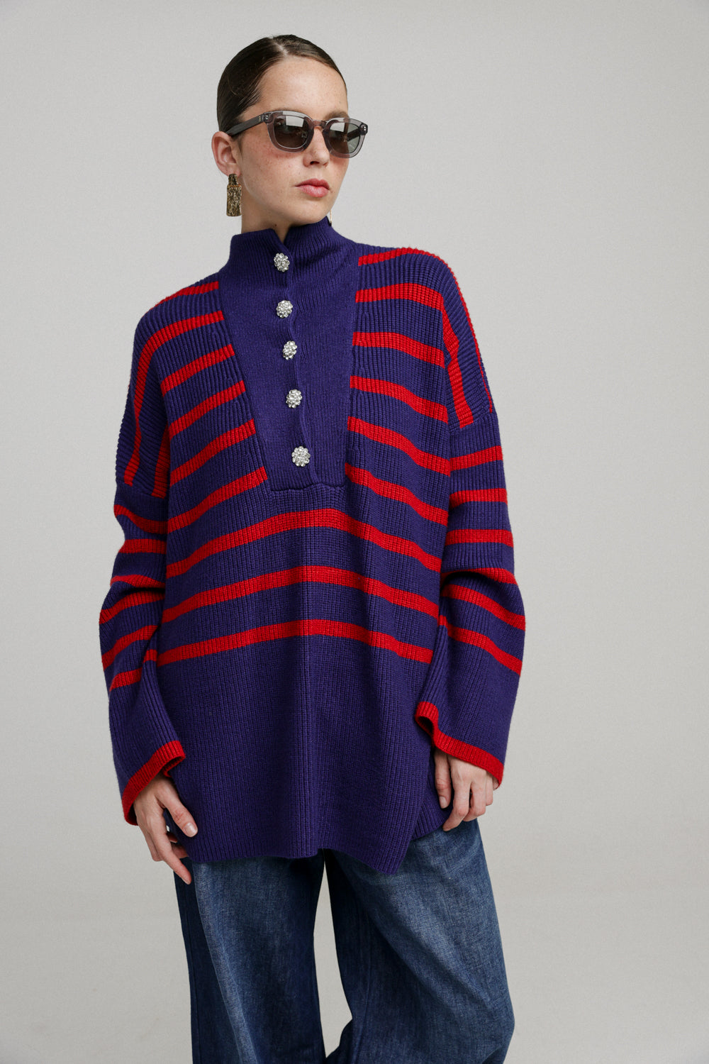 Now Navy Striped Sweater