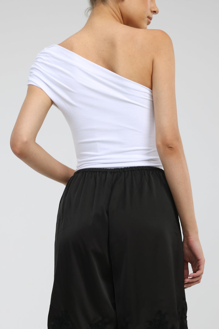 Everglow White One Shoulder Top