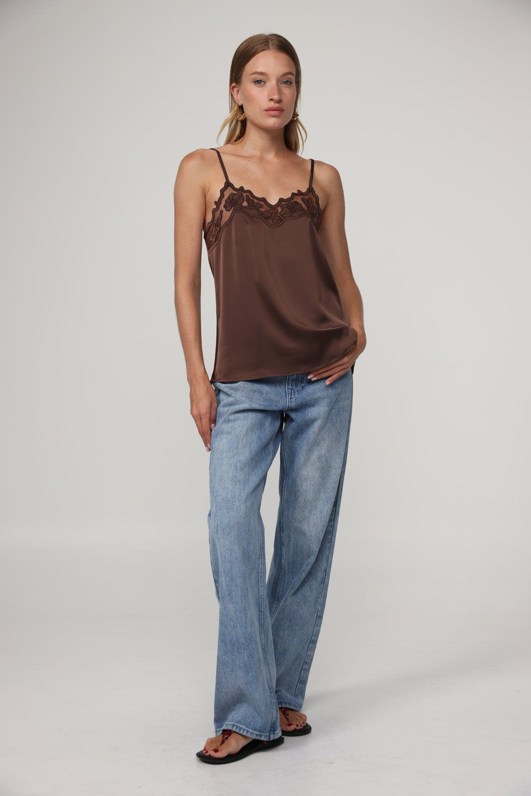 Lace Chocolate Tank