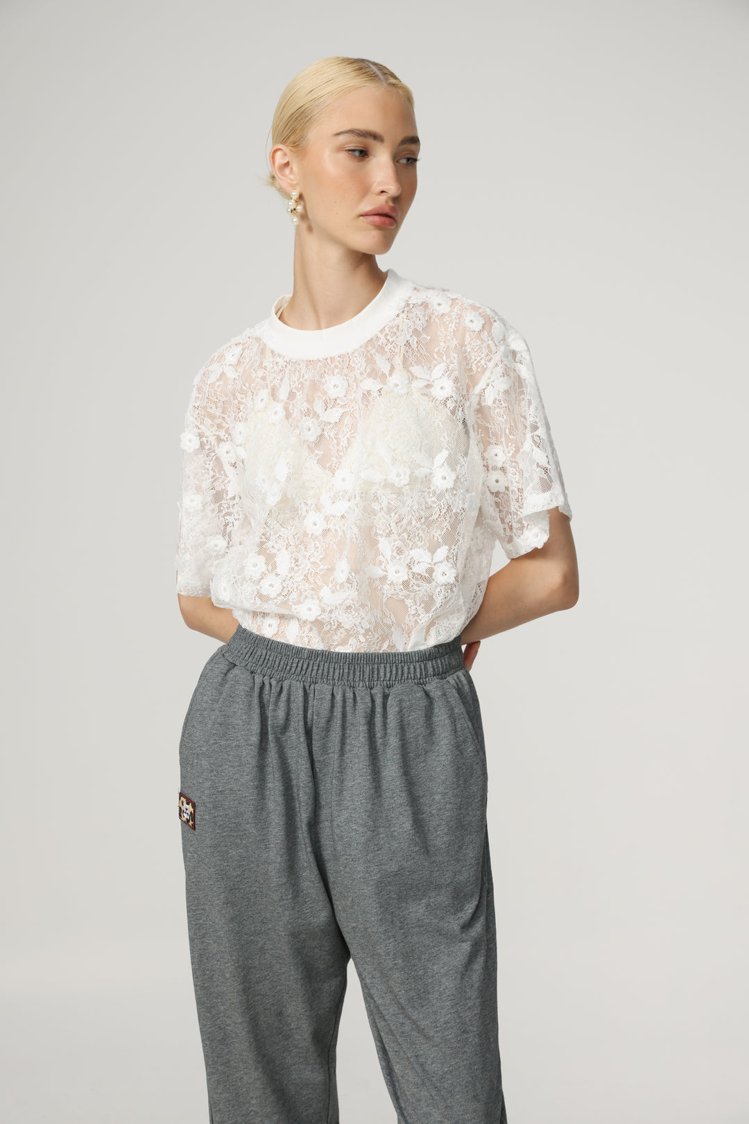 Cal Cream Lace T-Shirt