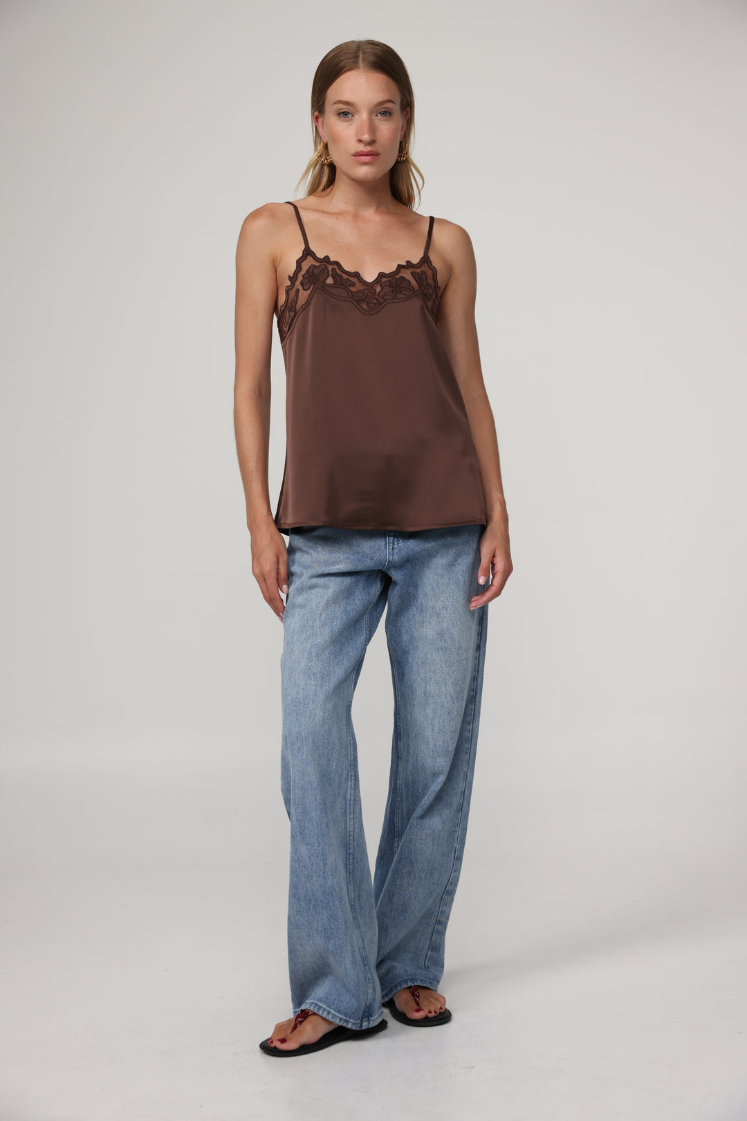 Lace Chocolate Tank