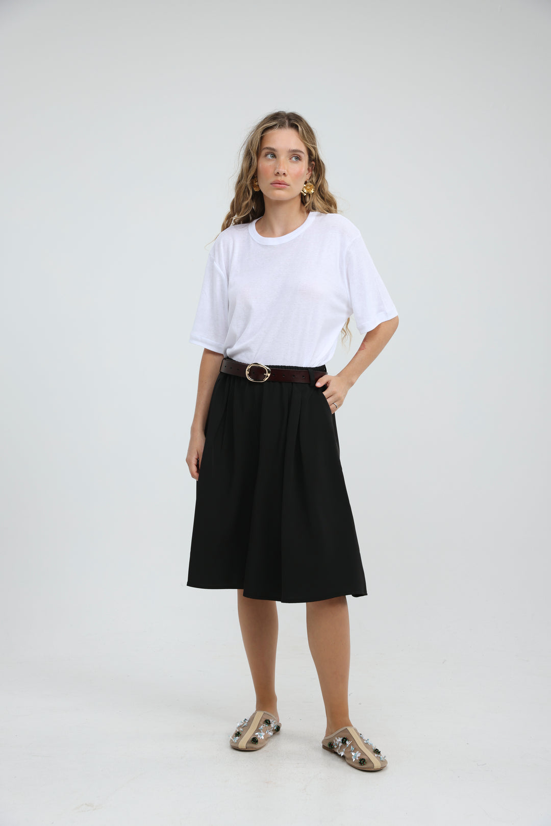 Fluid Black Bermuda Bottoms