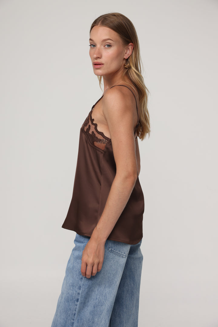Lace Chocolate Tank