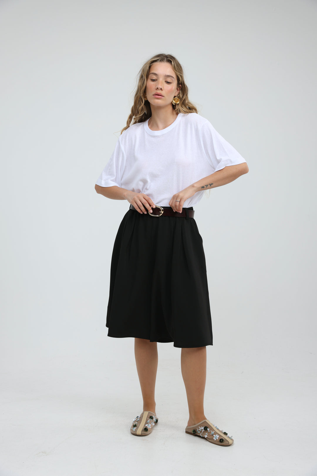 Fluid Black Bermuda Bottoms