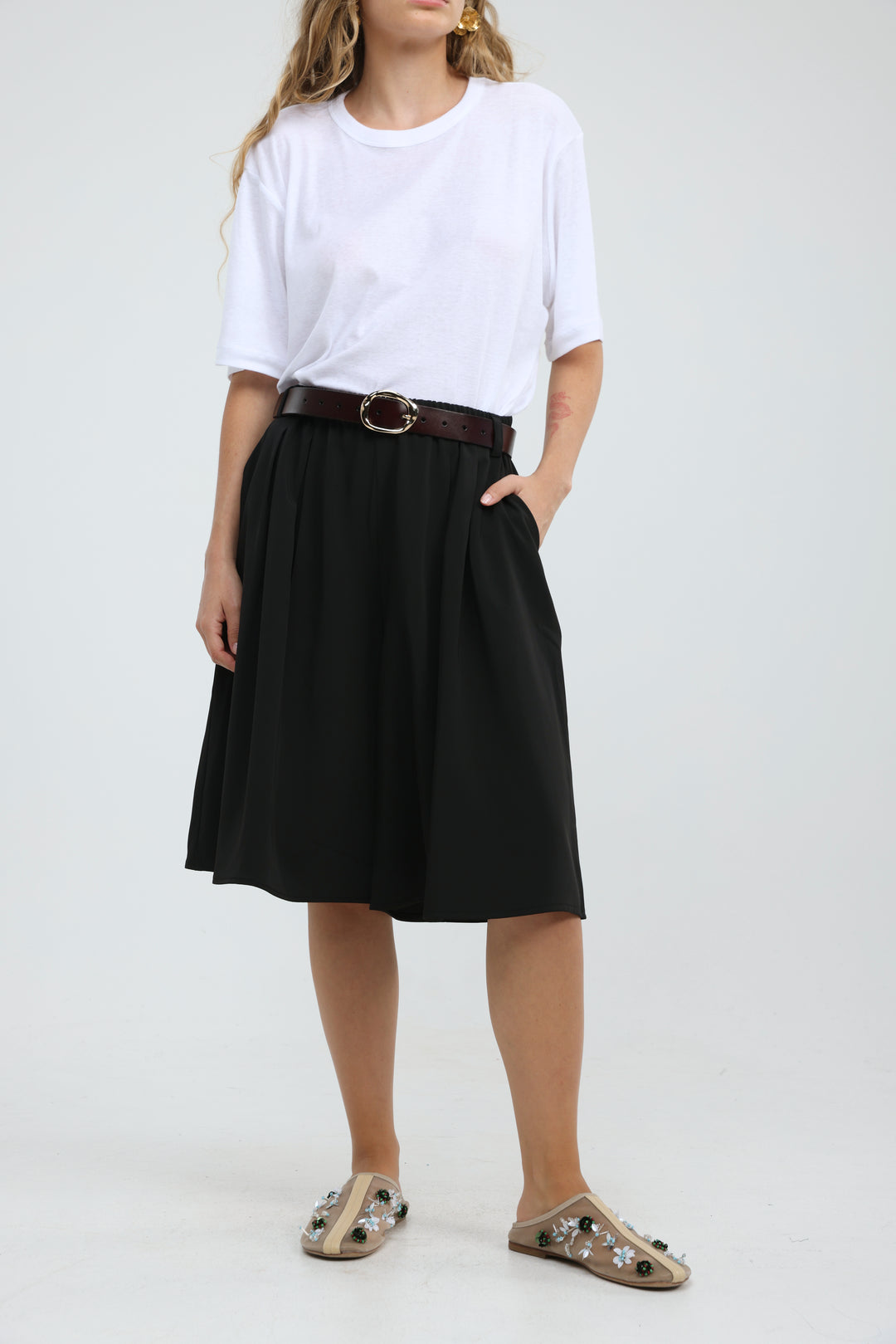 Fluid Black Bermuda Bottoms