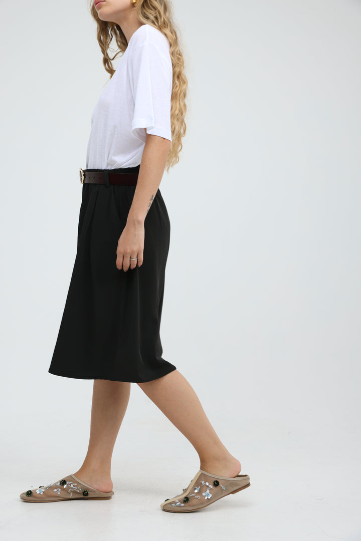 Fluid Black Bermuda Bottoms