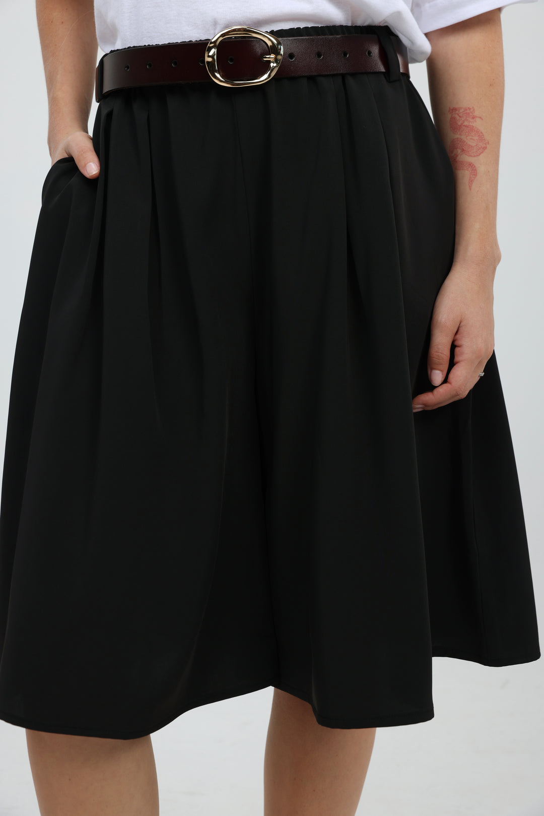 Fluid Black Bermuda Bottoms