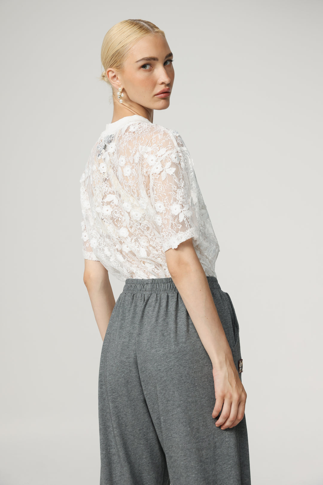 Cal Cream Lace T-Shirt