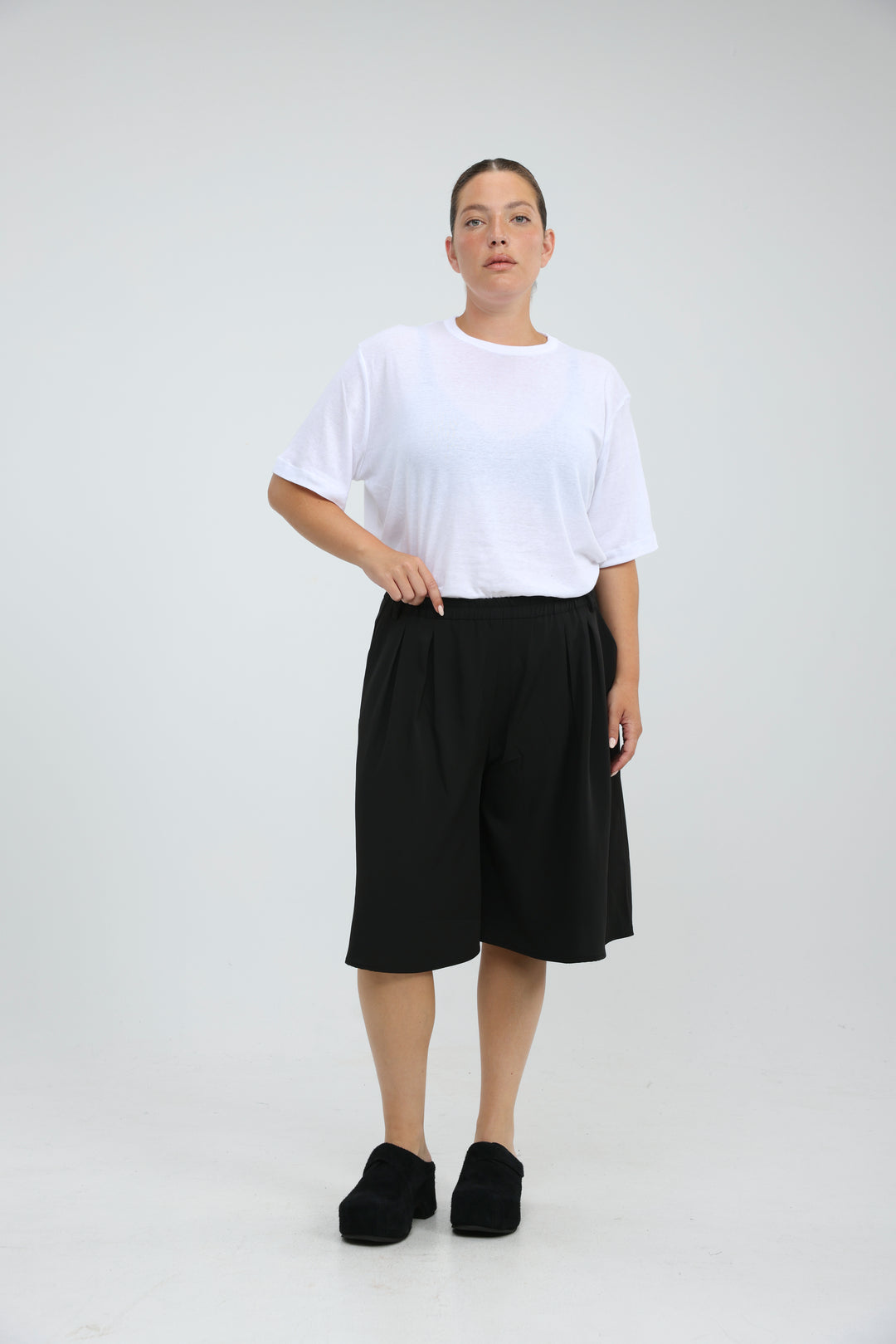 Fluid Black Bermuda Bottoms