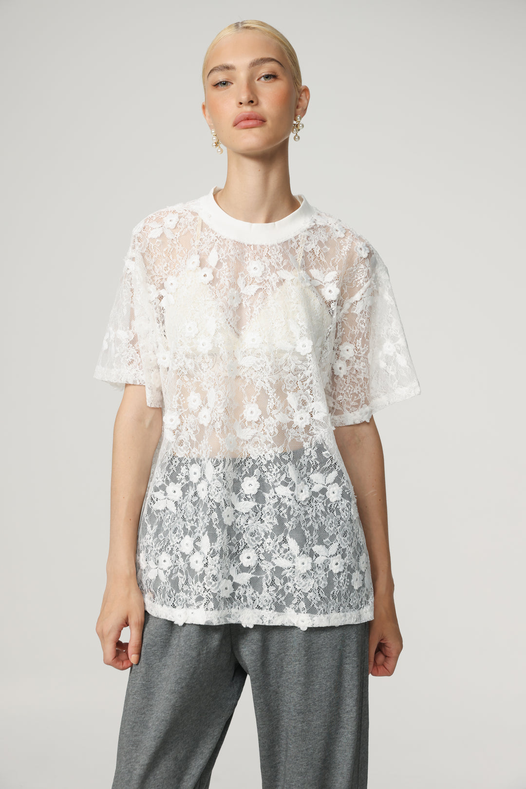 Cal Cream Lace T-Shirt