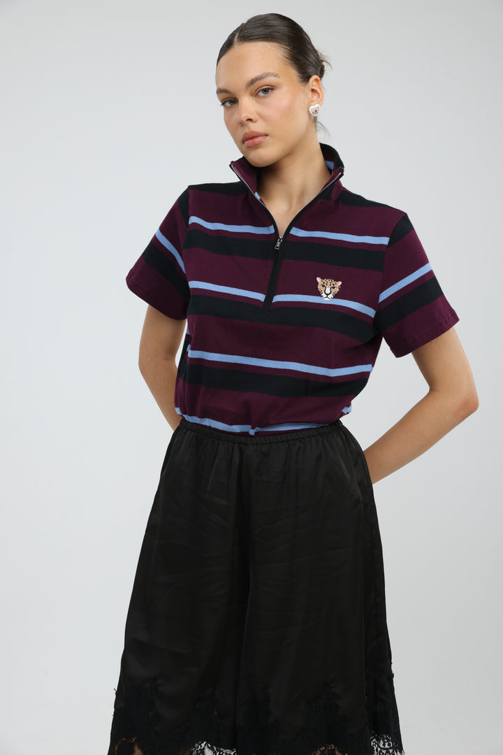 Wildflower Purple Striped Polo