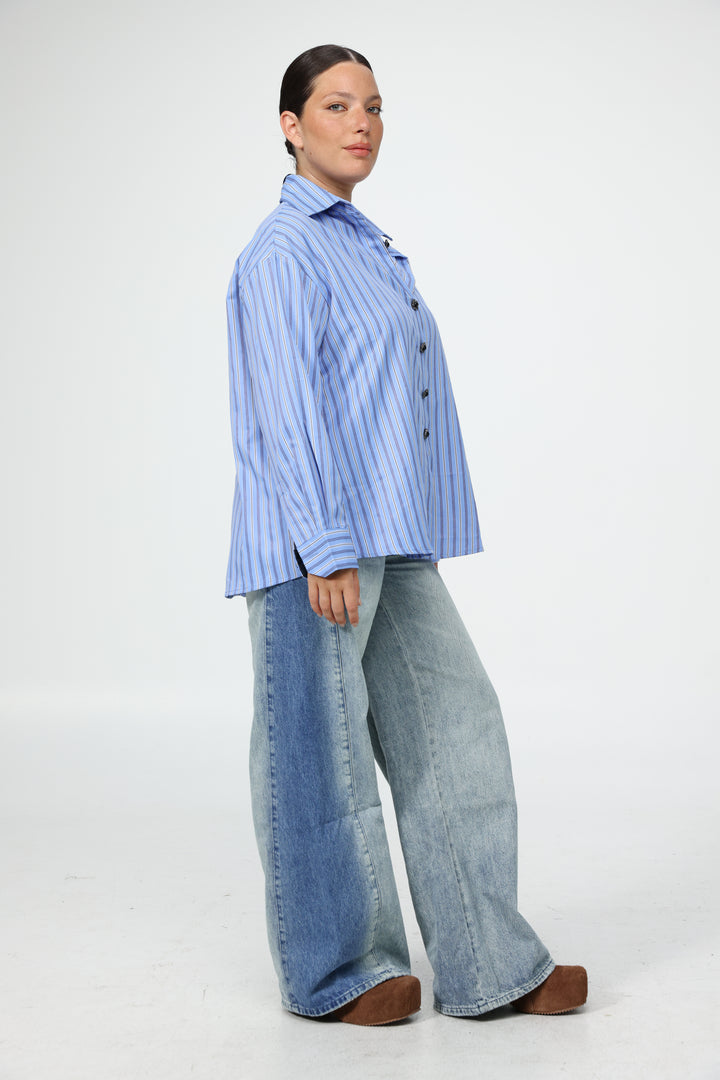 Pink Striped Buttoned Shirt