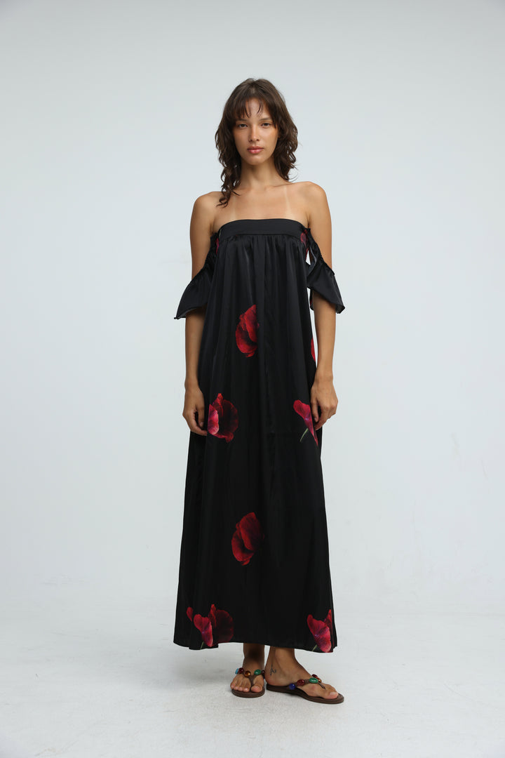 Rêverie Black Floral Dress