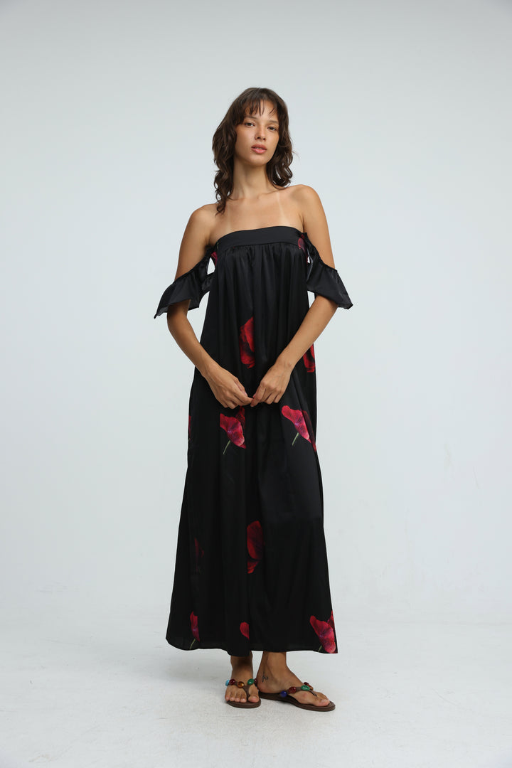 Rêverie Black Floral Dress
