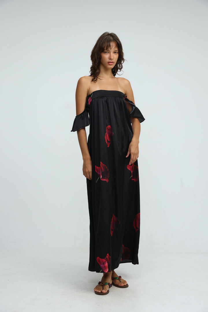 Rêverie Black Floral Dress