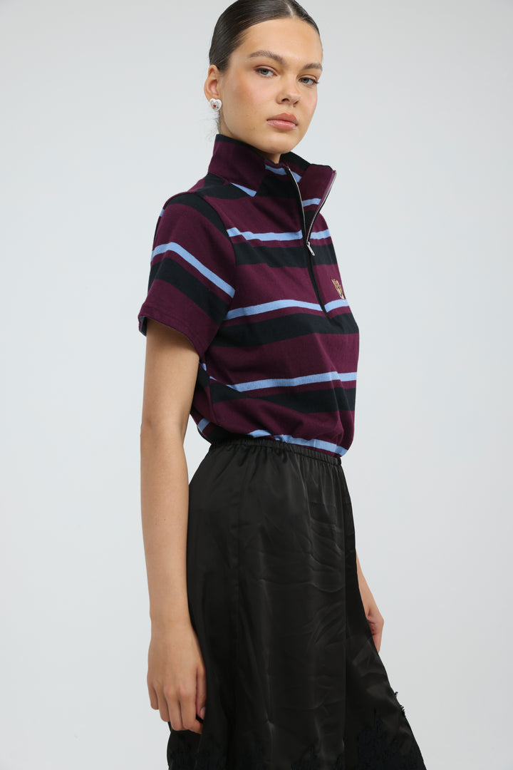 Wildflower Purple Striped Polo