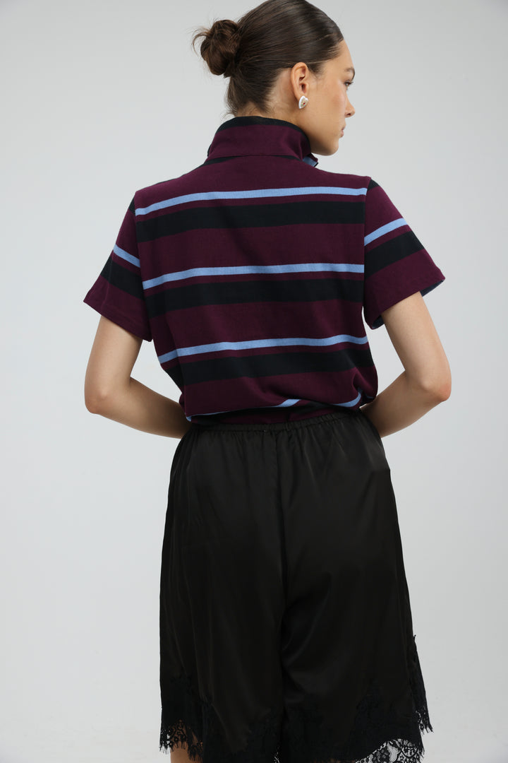 Wildflower Purple Striped Polo