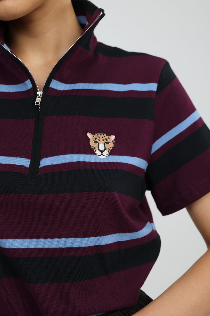 Wildflower Purple Striped Polo