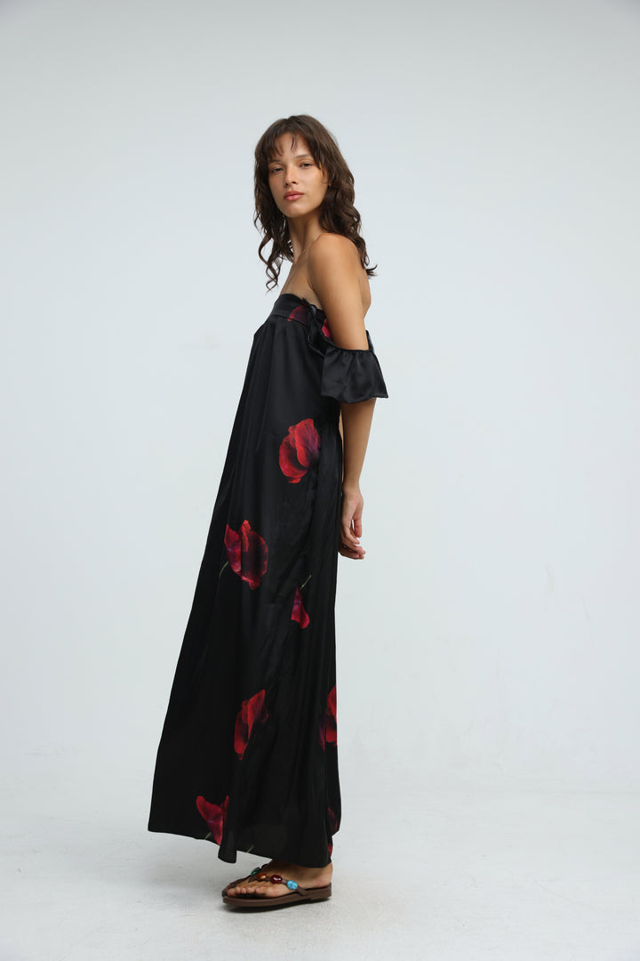 Rêverie Black Floral Dress