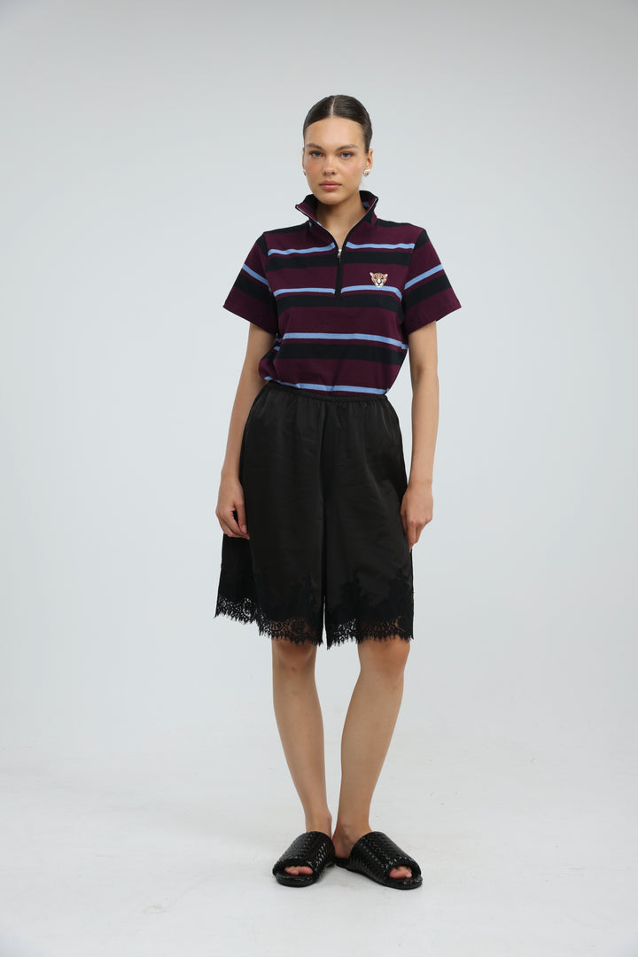 Wildflower Purple Striped Polo
