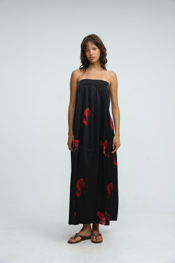 Rêverie Black Floral Dress