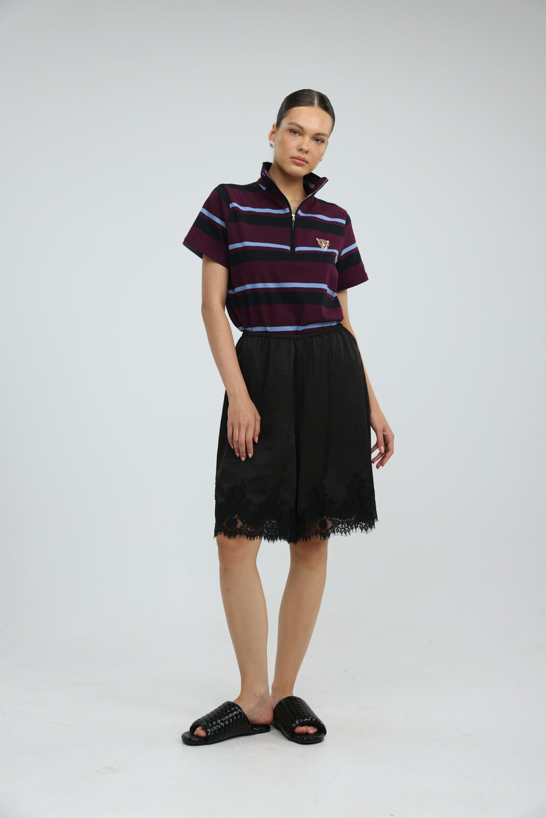 Wildflower Purple Striped Polo