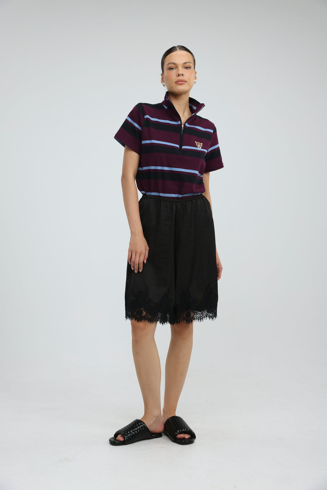 Wildflower Purple Striped Polo