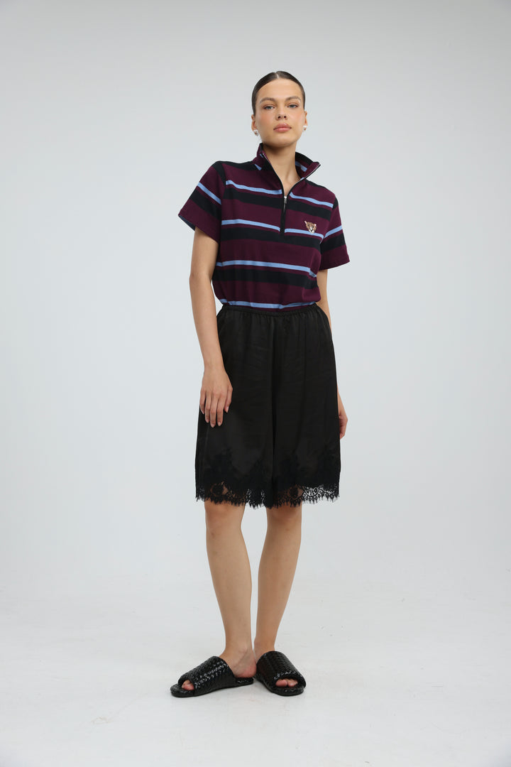 Wildflower Purple Striped Polo