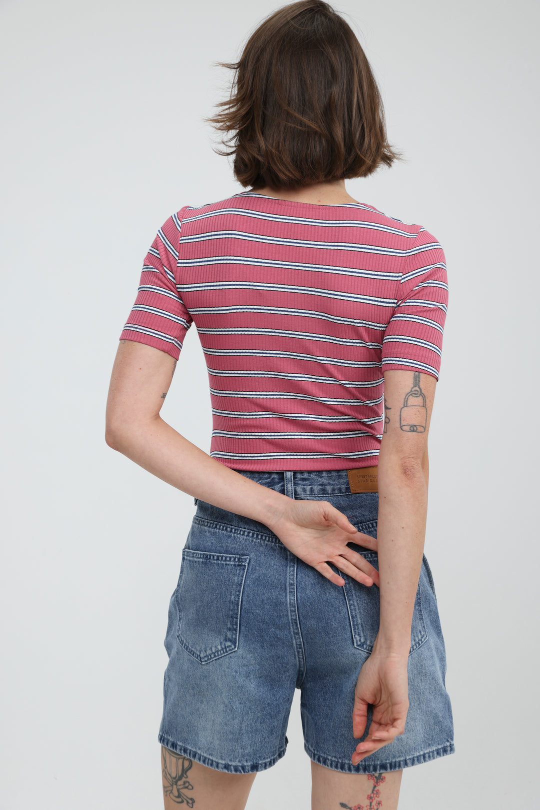 Rosewood Pink Striped Bodysuit