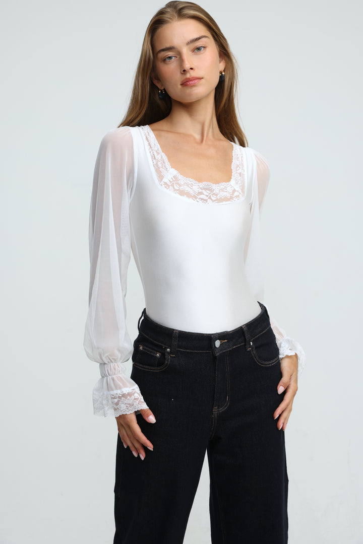 Phase White Bodysuit