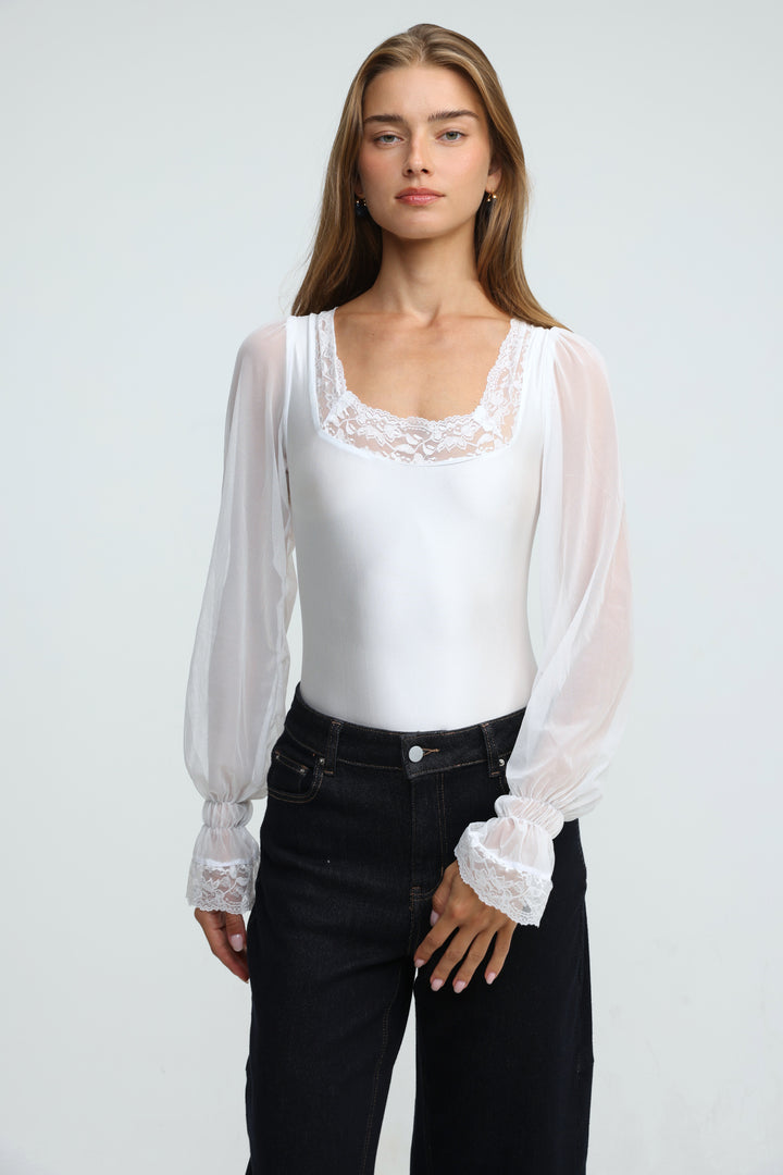 Phase White Bodysuit