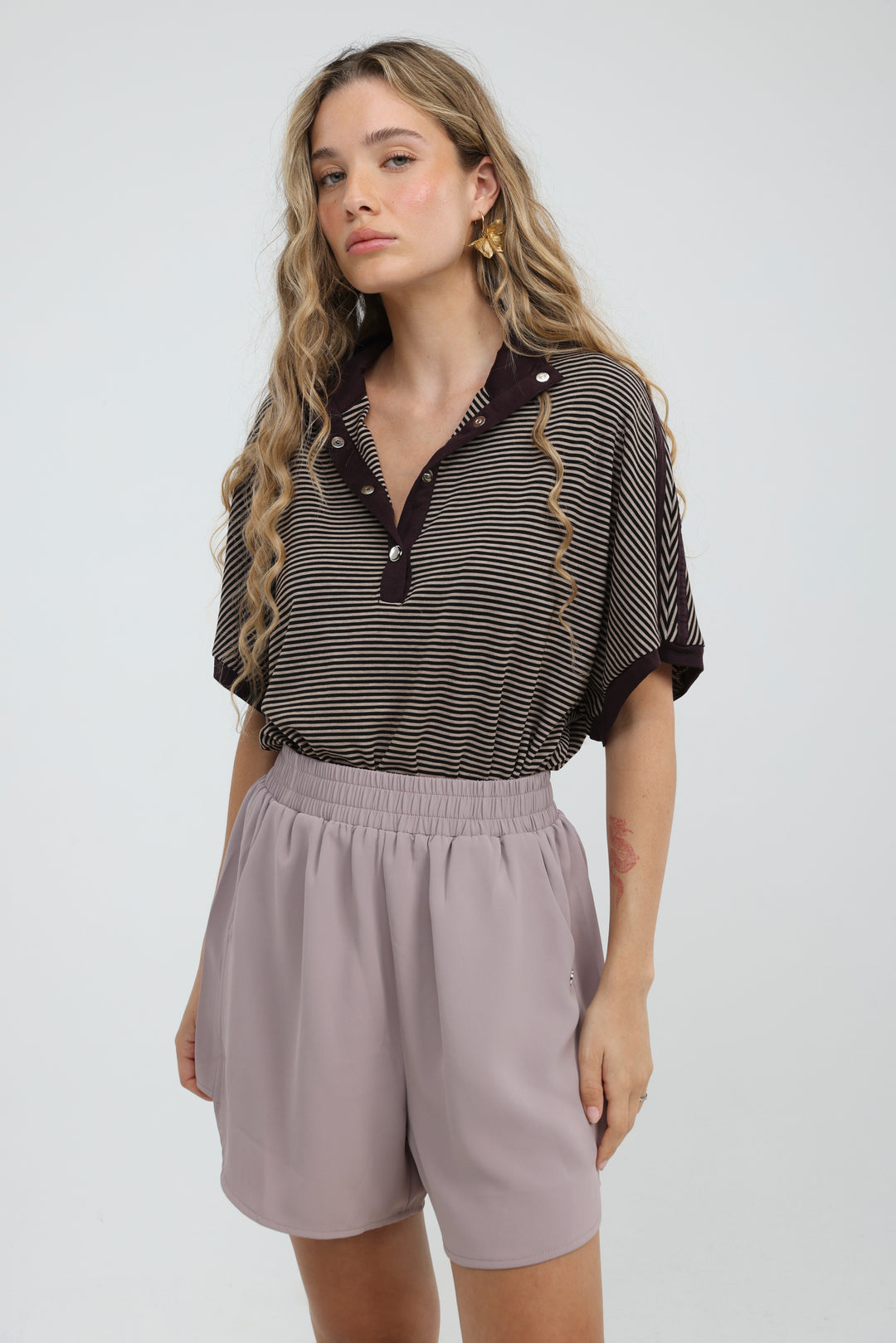 Wanderlight Brown Striped Bodysuit