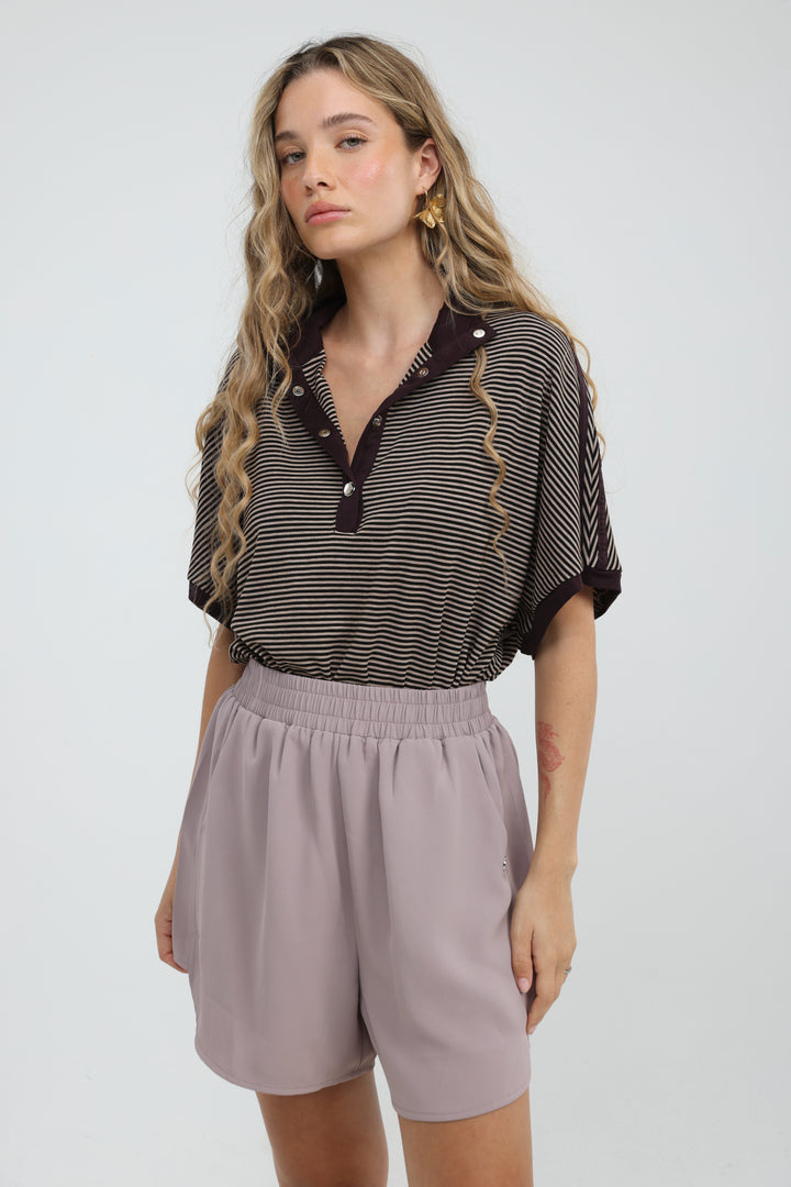 Wanderlight Brown Striped Bodysuit