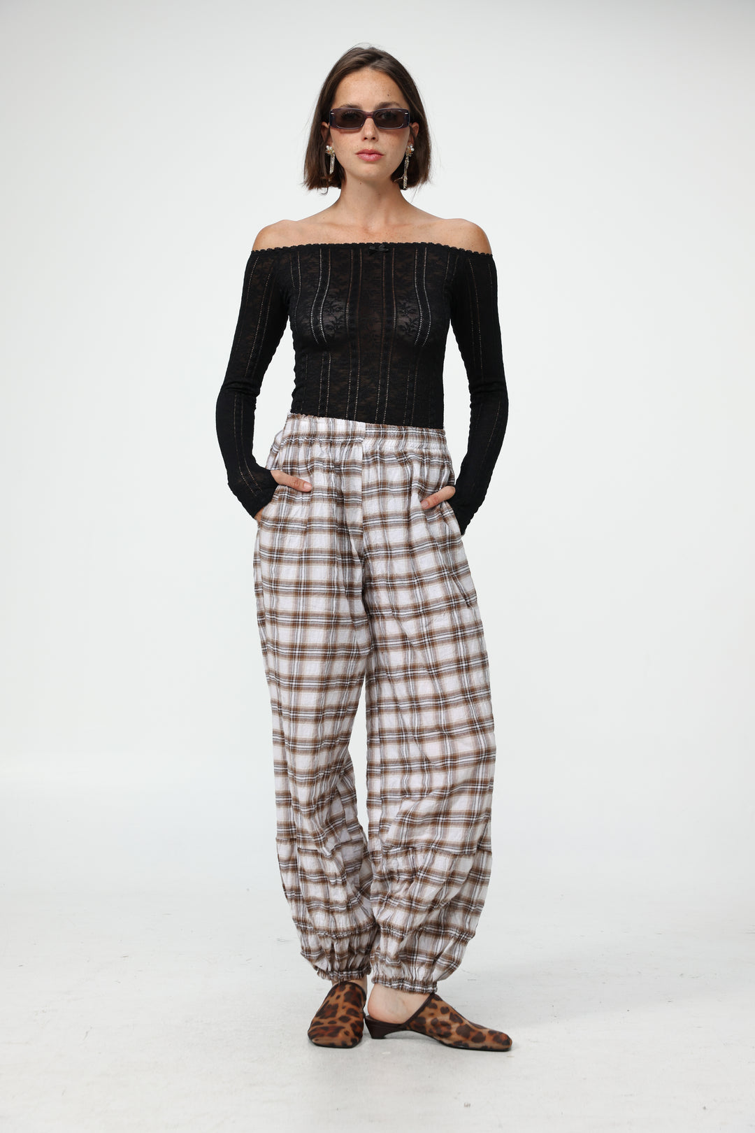 Aladdin Brown Plaid Joggers
