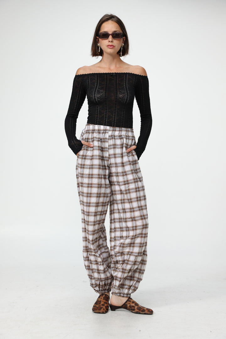 Aladdin Brown Plaid Joggers