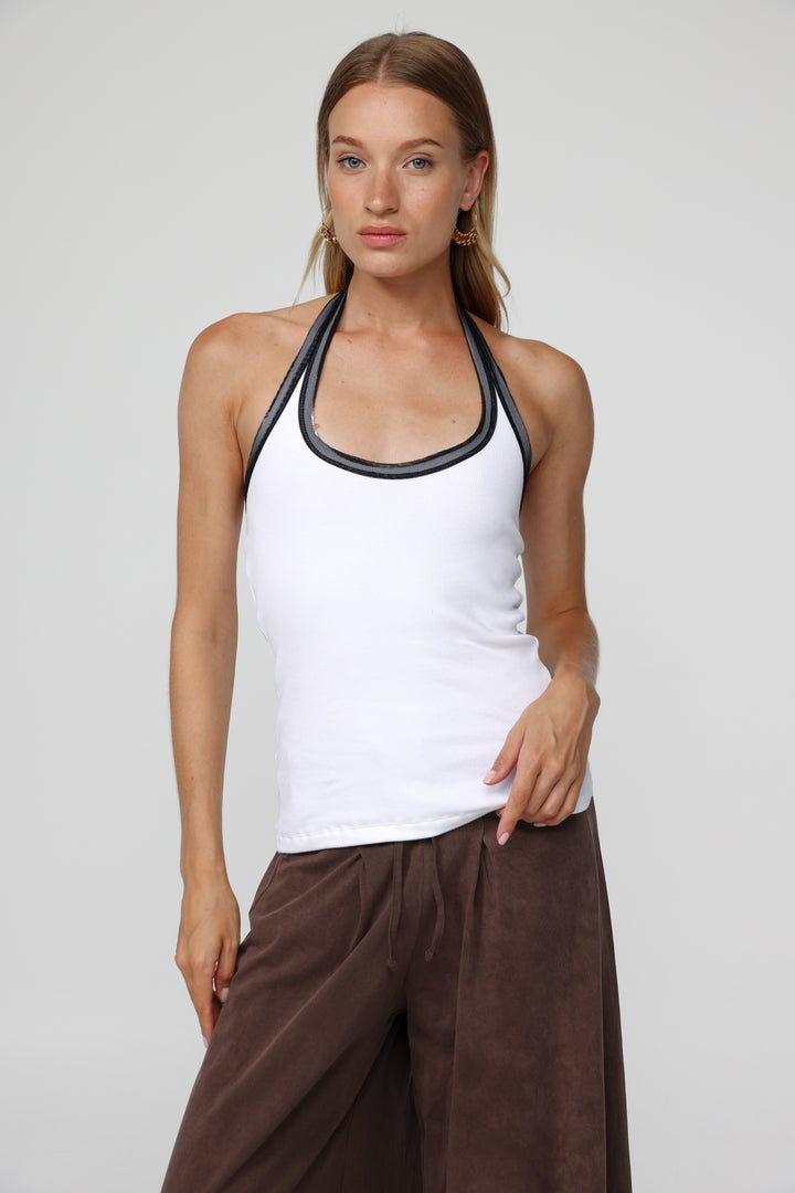 Lips White Tank