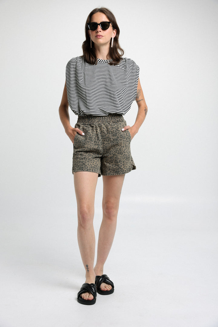 E Star Leopard Short Denim