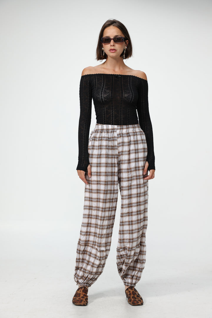 Aladdin Brown Plaid Joggers