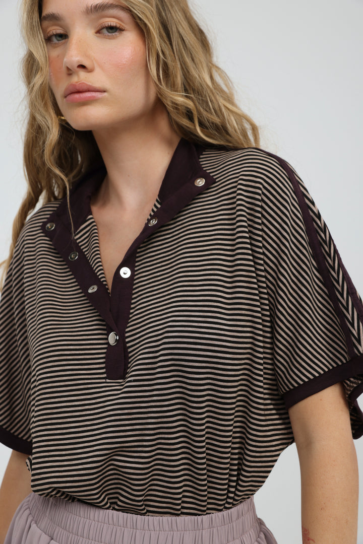 Wanderlight Brown Striped Bodysuit