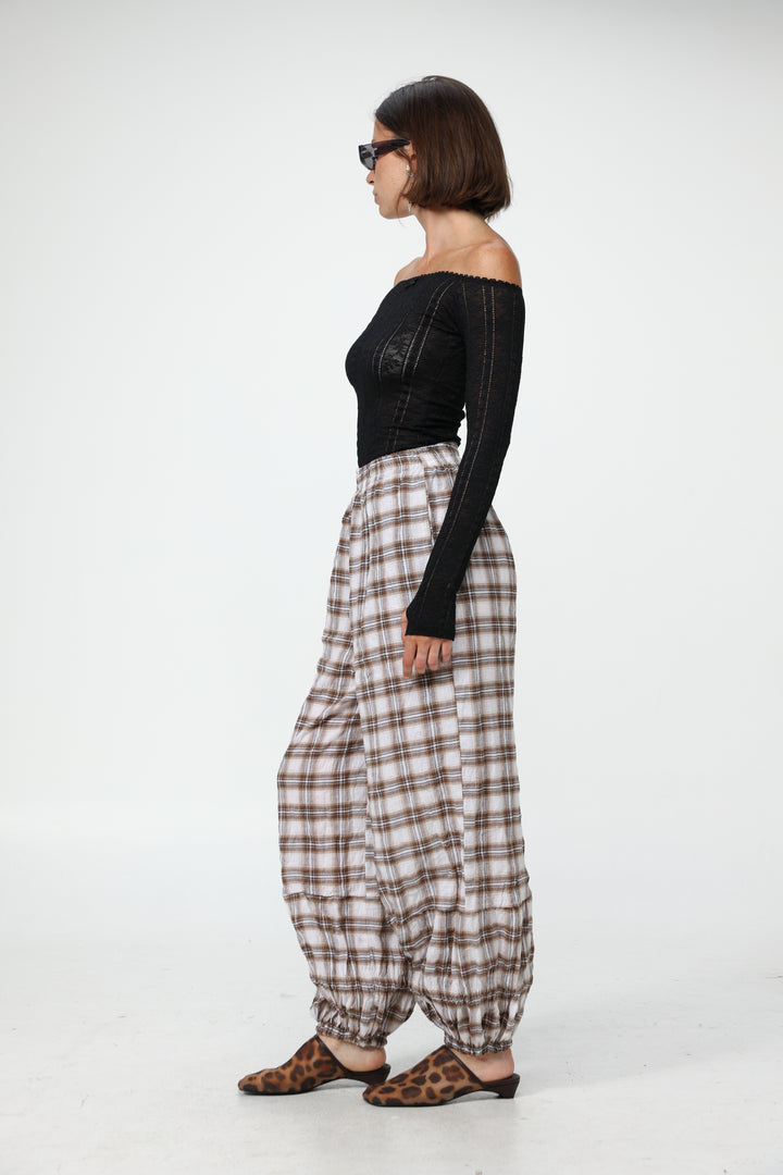 Aladdin Brown Plaid Joggers