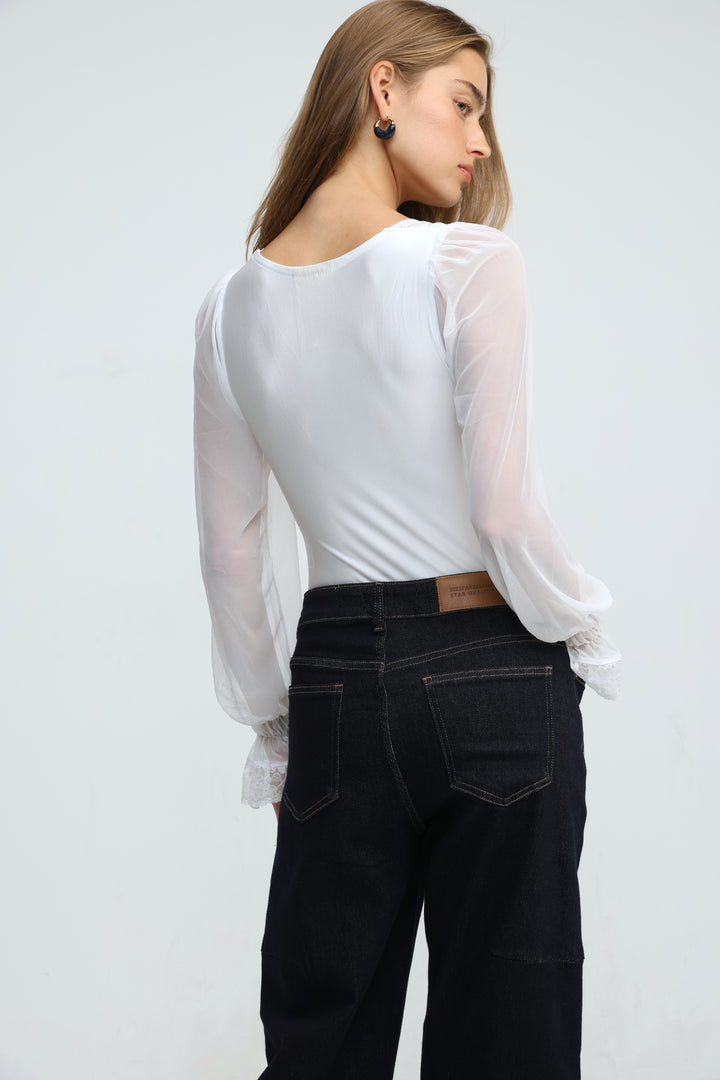 Phase White Bodysuit
